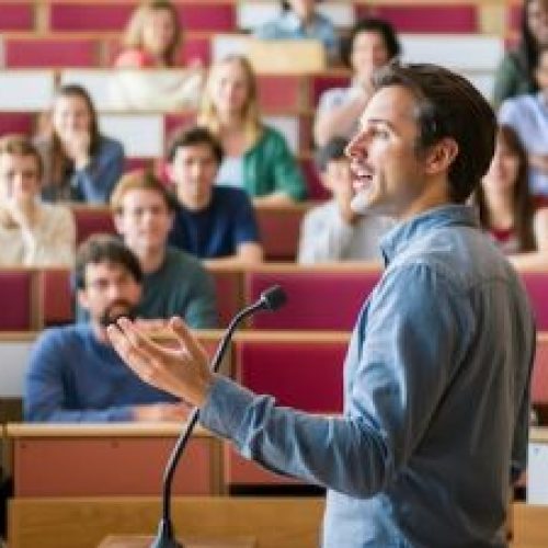 Professor give lecture